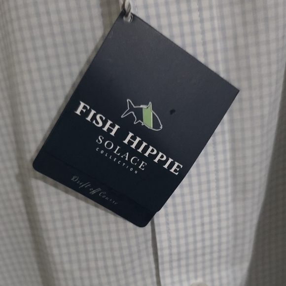 Fush Hippie Men's Light Gray Patterned Button Down Shirt - Picture 2 of 5